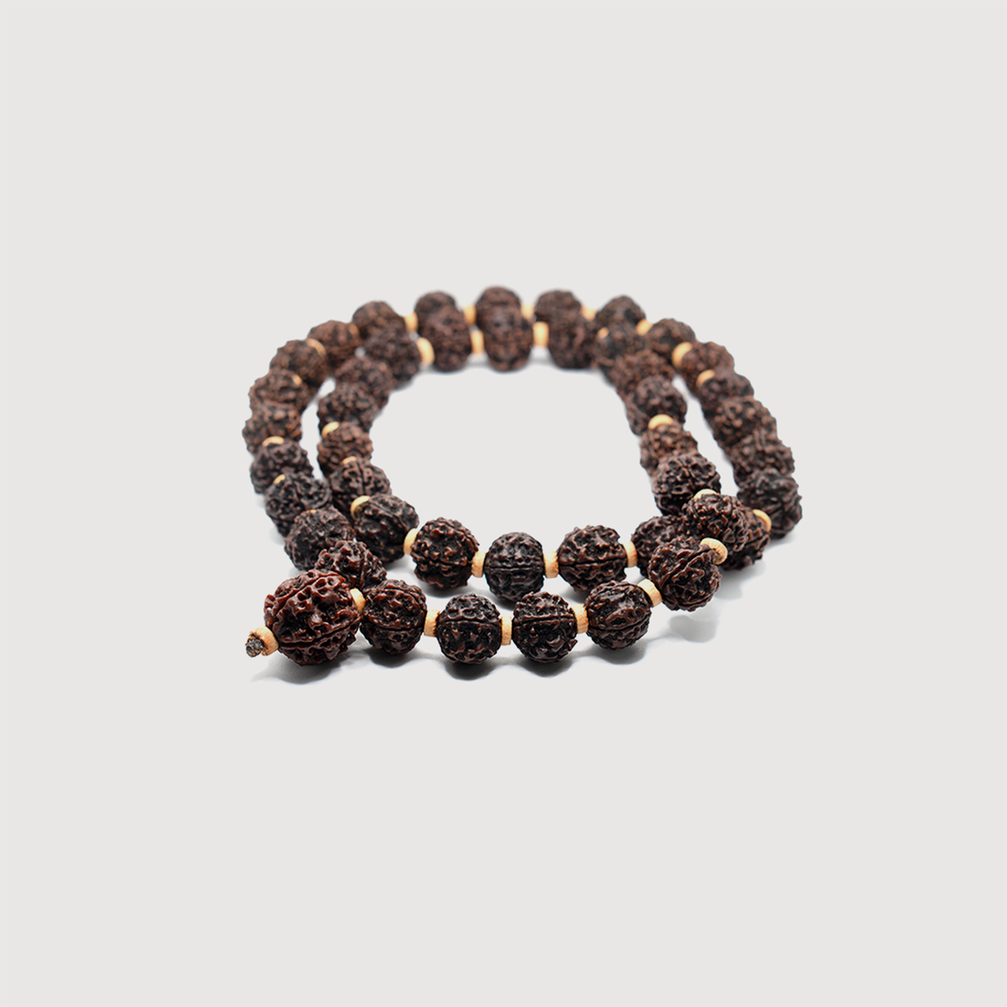 15MM 5 Mukhi Rudraksha Mala with Vilwa Pathram