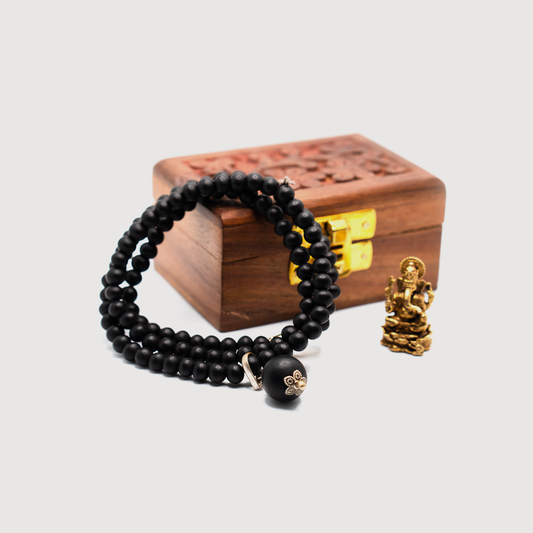7 MM Karungali Mala with 12 MM Pendant