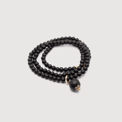 7 MM Karungali Mala with 12 MM Pendant