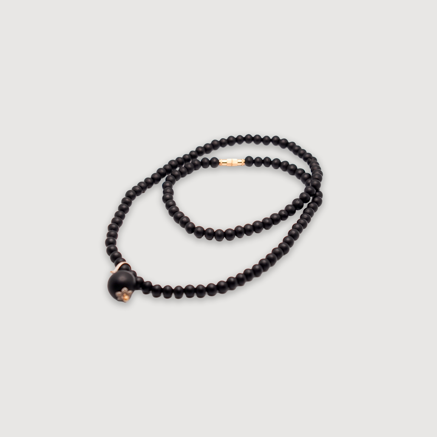 7 MM Karungali Mala with 12 MM Pendant