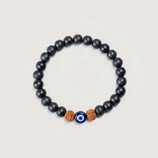 Evil Eye & Rudraksha Bracelet